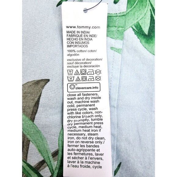 Tommy Hilfiger Casual Fit Size Medium Mens Blue Floral Short Sleeve Button Down - Picture 13 of 14